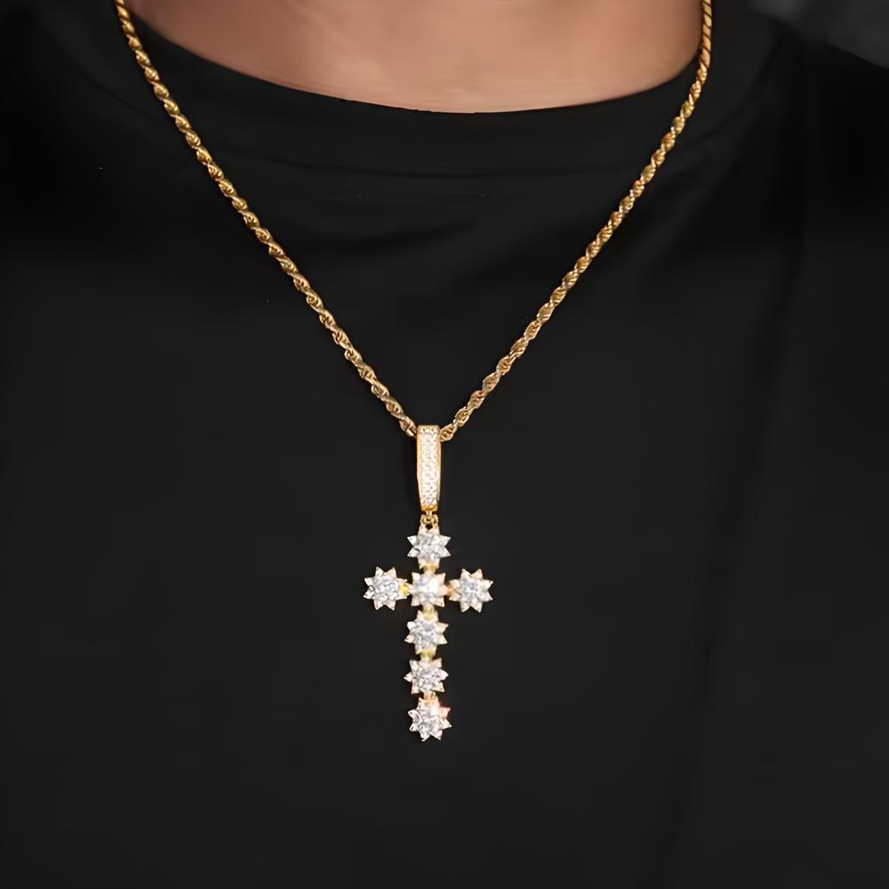 Moissanite Sunshine Cross Pendant