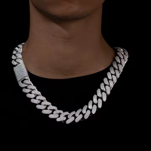 20mm Moissanite Cuban Link Chain