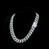 14mm Moissanite White Gold Cuban Link Chain