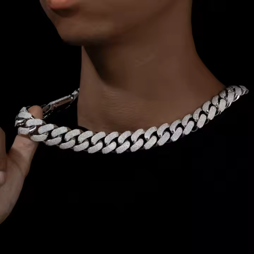 20mm Moissanite Cuban Link Chain