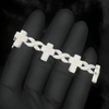 11mm Moissanite Cross Cuban Link Bracelet