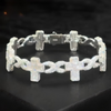 11mm Moissanite Cross Cuban Link Bracelet