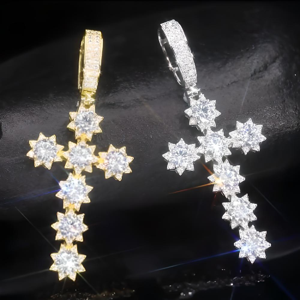 Moissanite Sunshine Cross Pendant