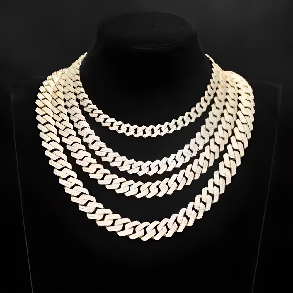 14mm  Moissanite Cuban Link Chain