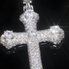 Moissanite Diamond Iris Cross Pendant