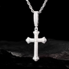 Moissanite Diamond Iris Cross Pendant